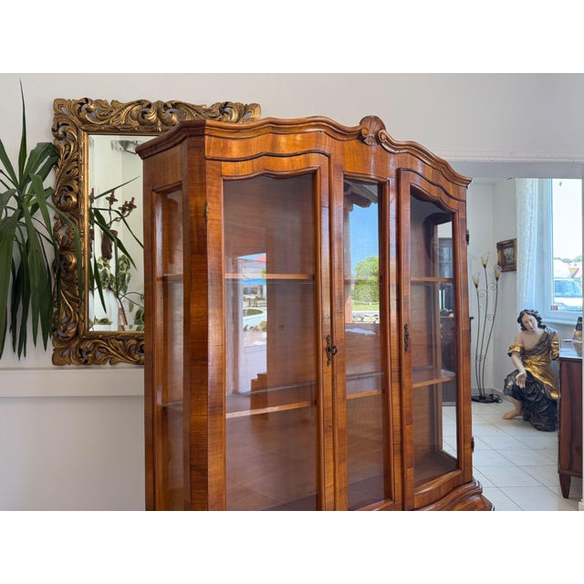 Baroque Style Display Cabinet in Inlaid Walnut, 1980s For Sale - Image 6 of 14