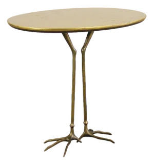 Vintage Side Table in Wooden Gold Leaf and Bronze by Gavina, 1970s