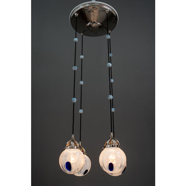 Silver Secession Chandelier attributed to Bakalowits & Sohne for Koloman Moser, 1903 For Sale - Image 8 of 18
