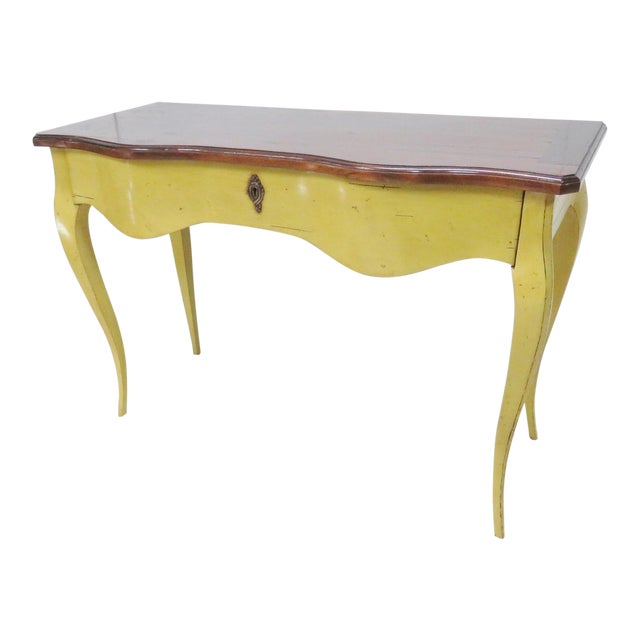 French Mahogany & Yellow Console Table Chairish