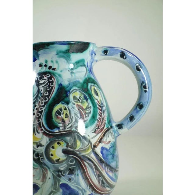 Italian Pottery Pitcher by Leandro Sciutto for Pozzo Garitta, 1940s For Sale - Image 9 of 11