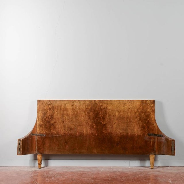 Art Deco Double Bed in Fur and Walnut Inlay For Sale - Image 9 of 18