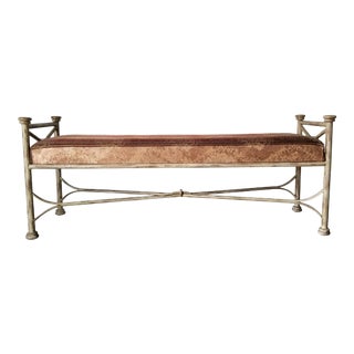 1980s Postmodern Brutalist Metal Bench For Sale