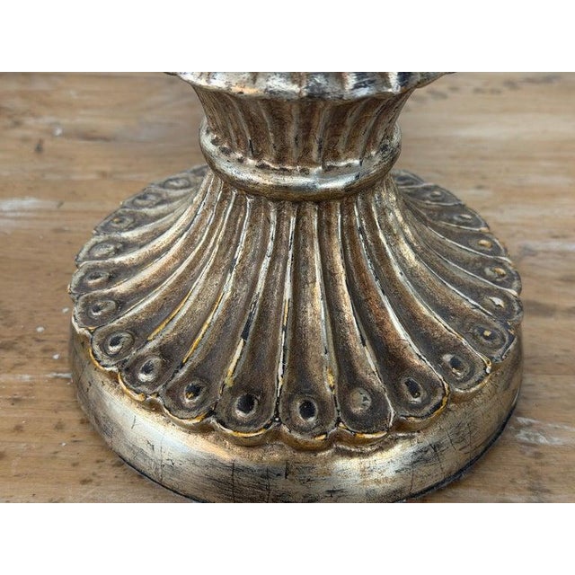 Mid 20th Century Italian Baroque Barley Twist Table Lamps - Silvered and Giltwood - a Pair For Sale - Image 4 of 18