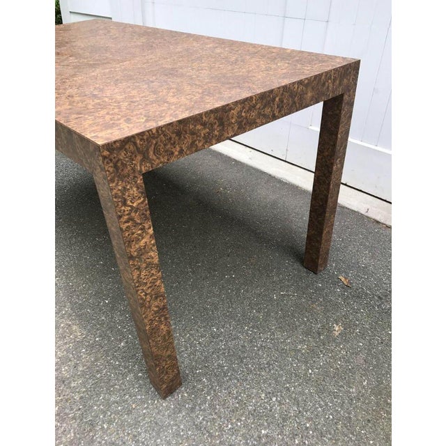 Vintage Burl Wood Laminate Parsons Style Dining Table ...