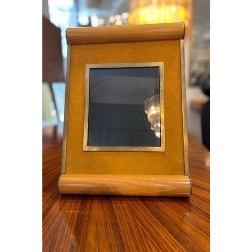 1970s Vintage Wooden Photo Frame with Brass Accents and Sculptural Design, 1970 For Sale - Image 5 of 10