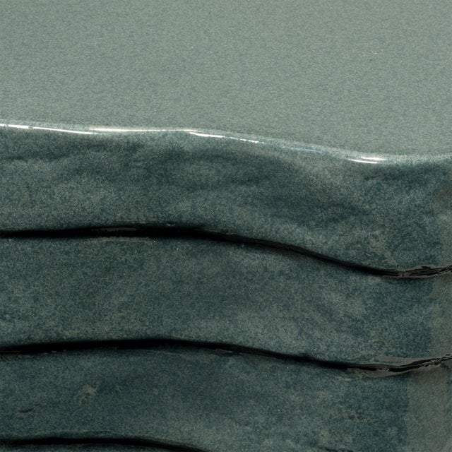 Contemporary Strata Side Table, Slate Blue For Sale - Image 3 of 4
