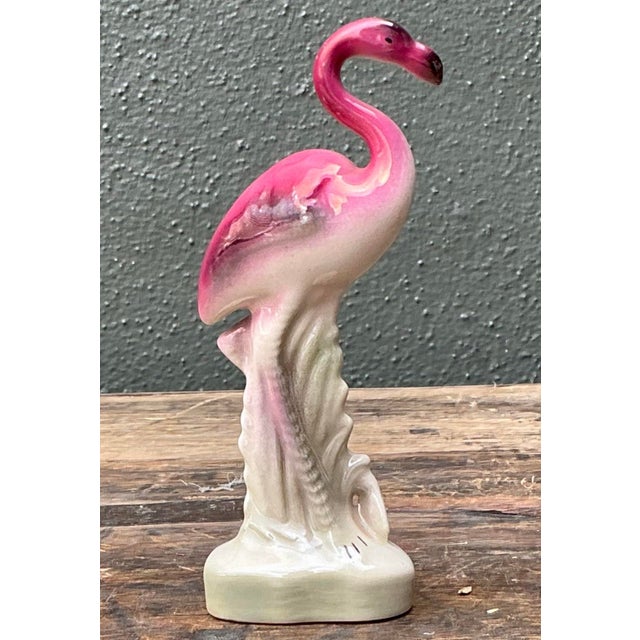 Vintage MCM Glazed Ceramic Flamingo For Sale - Image 11 of 12