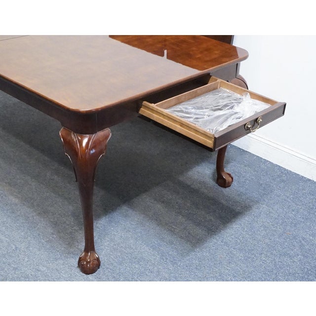 Henredon Furniture Solid Mahogany Traditional Chippendale Style 108" Dining Table W. Drawers For Sale - Image 12 of 13