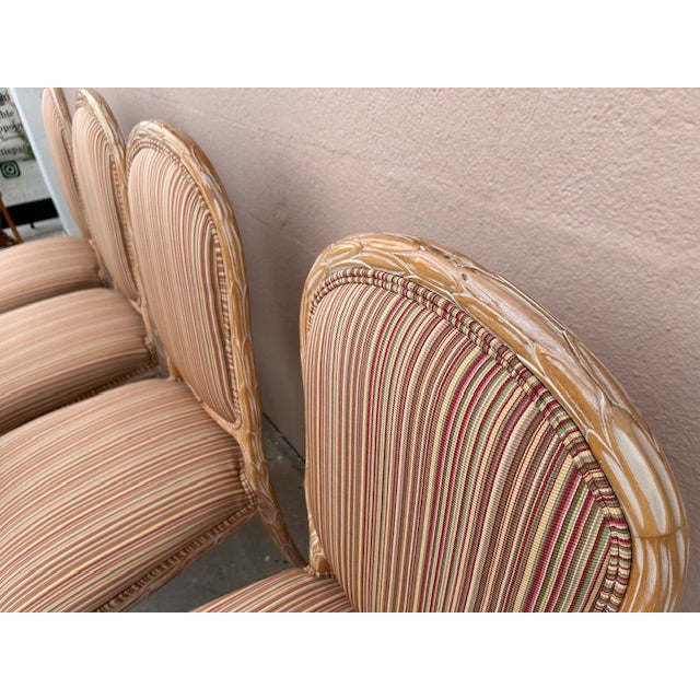 Wood 20th Century Palm Frond Chairs, Set of 6 For Sale - Image 7 of 9