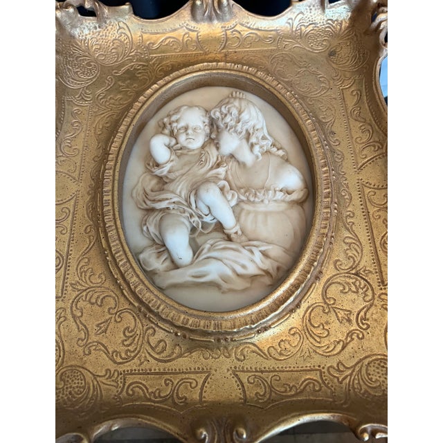 French 1960s Gilt Wall Plaque For Sale - Image 3 of 3