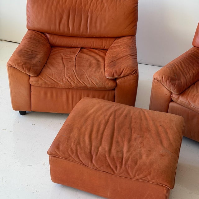 c. 1980s. Germany. Price is for the set. Contact us if you’d like to purchase a single item. Orange leather set includes...