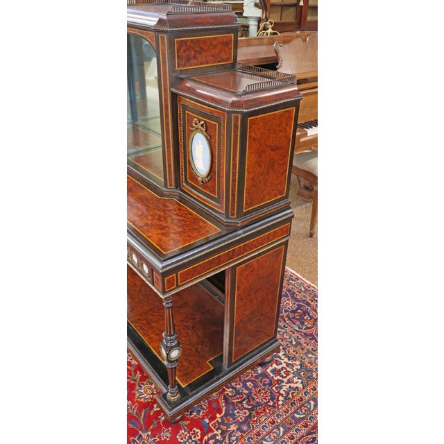 Late 19th Century Late 19th Century English Burl Walnut Napoleon III Bronze Mounted Ladies Desk For Sale - Image 5 of 18