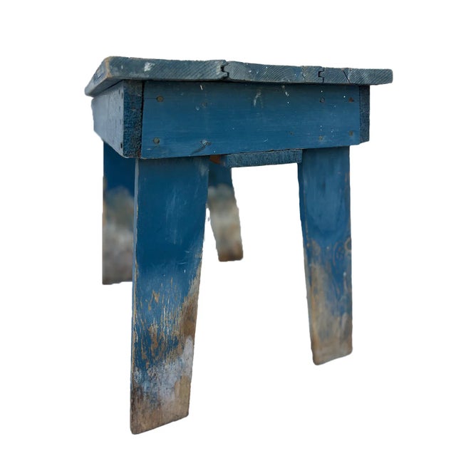Primitive Milk Paint Bench For Sale - Image 4 of 9