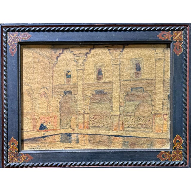 Early 20th Century French Orientalist Watercolor For Sale