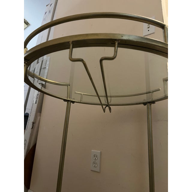 Vintage Rolling 2 Tier Champagne Bar Cart For Sale - Image 9 of 10
