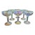 Late 20th Century Space Age Vietri Iridescent Champagne Coupe Glasses Goblets 5 3/8" Heavier Weight - Set of 6 For Sale