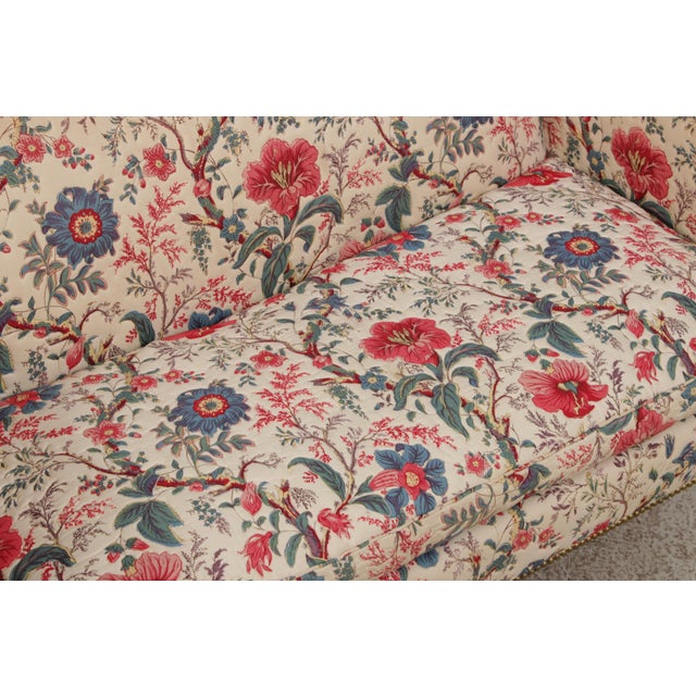 Wood Hickory Chair Mahogany Frame Sheridan Style Loveseat Settee For Sale - Image 7 of 17