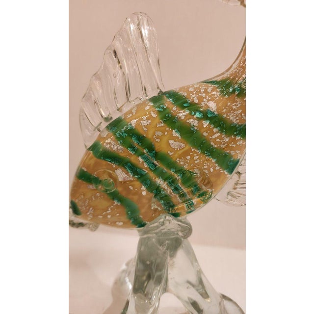 Glass Mid 20th Century Murano Style Art Glass Fish Sculpture For Sale - Image 7 of 9
