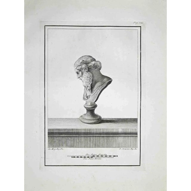 Profile of ancient roman bust, form the series "antiquities of herculaneum", is an original etching on paper realized by...