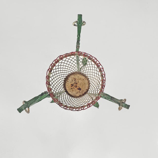 Italian Art Nouveau White Green Wrought Iron Vase Holders with Dragons, 1900s, Set of 2 For Sale - Image 6 of 18