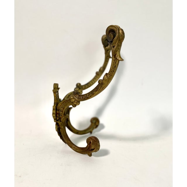 Art Deco Art Deco French Brass Wall Coat Hooks For Sale - Image 3 of 6