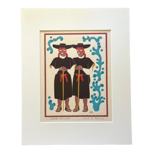 Carlos Mérida Silkscreen Print, "Tzoltziles...Chiapas" in 16x20 mat, 1945