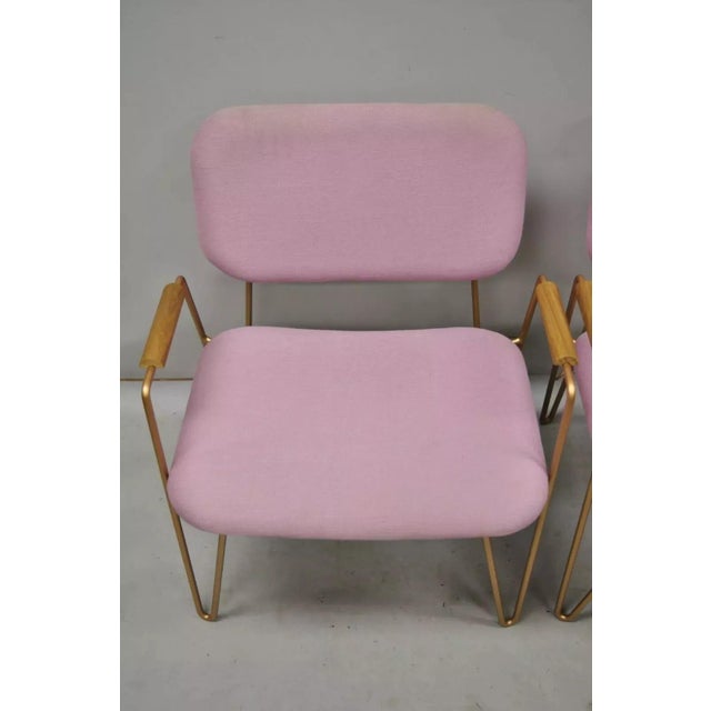 Alessandra Delgado "Bruna" Minimalist Purple Gold Hairpin Lounge Chairs - a Pair For Sale - Image 4 of 12