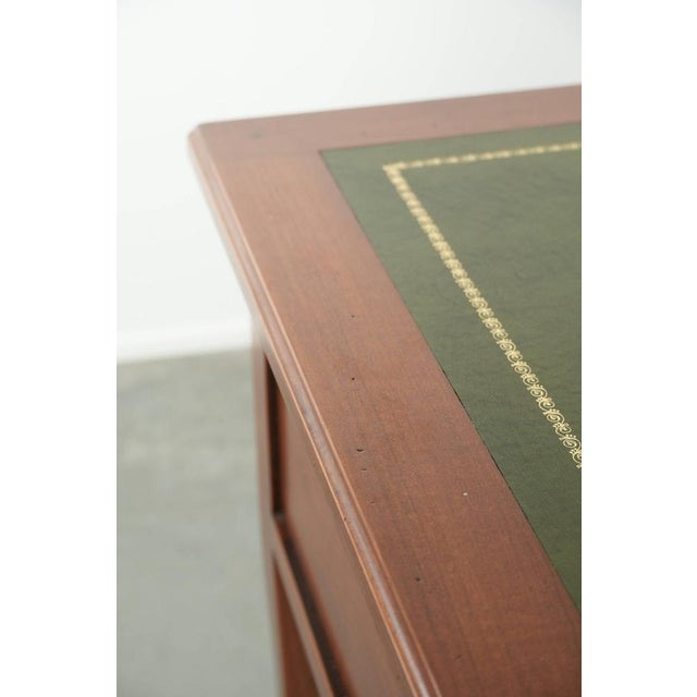 English Desk with Green Leather Top, Gilt Details and 5 Drawers For Sale - Image 11 of 15