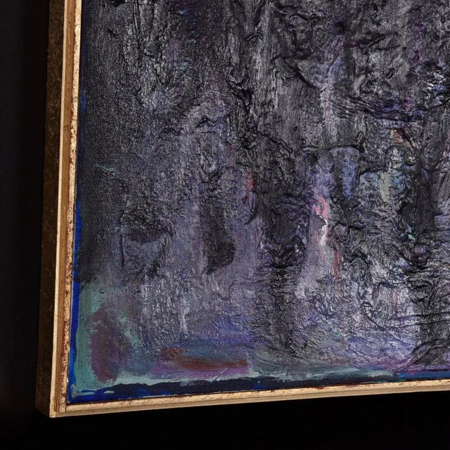 P. Stein 1977 Eggplant Purple and Lavender Square Abstract Color Field Painting For Sale - Image 6 of 10