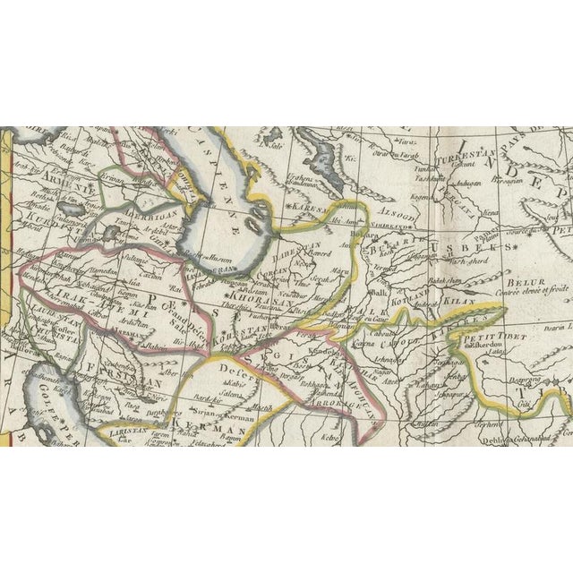 Black Antique Map of Middle East, Georgia and Tartary by Bonne, 1780s For Sale - Image 8 of 10