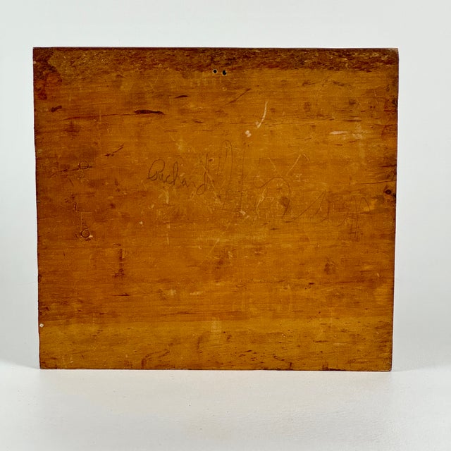 Folk Art Vintage Wall Folk Art Carving of a Head of a Dog on Wood Board, Signed For Sale - Image 3 of 5