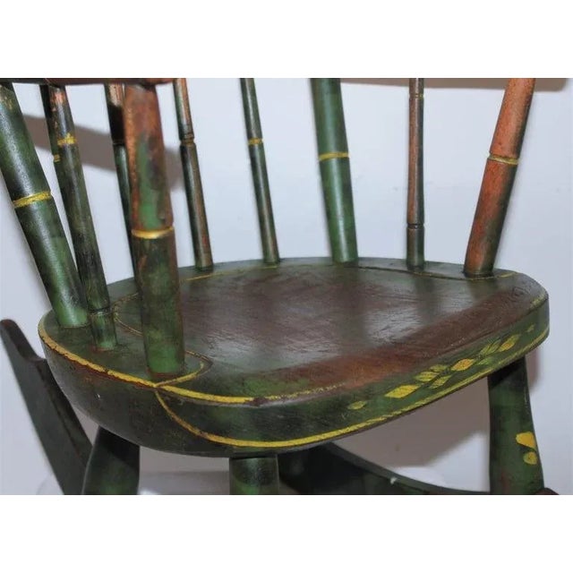19thc Original Paint Decorated Pa. Child’s Rocking Chair | Chairish