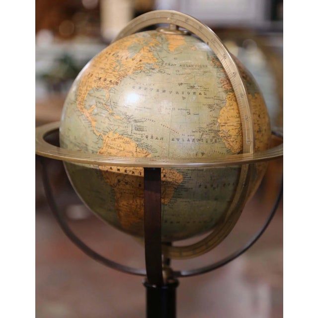 Mid 19th Century French Globe on Carved Walnut Base Signed Ch. Perigot, Paris For Sale In Dallas - Image 6 of 9