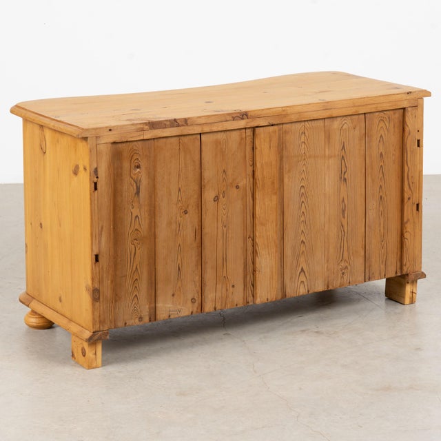 19th Century Danish Pine Curved Chest of Three Drawers For Sale - Image 15 of 15