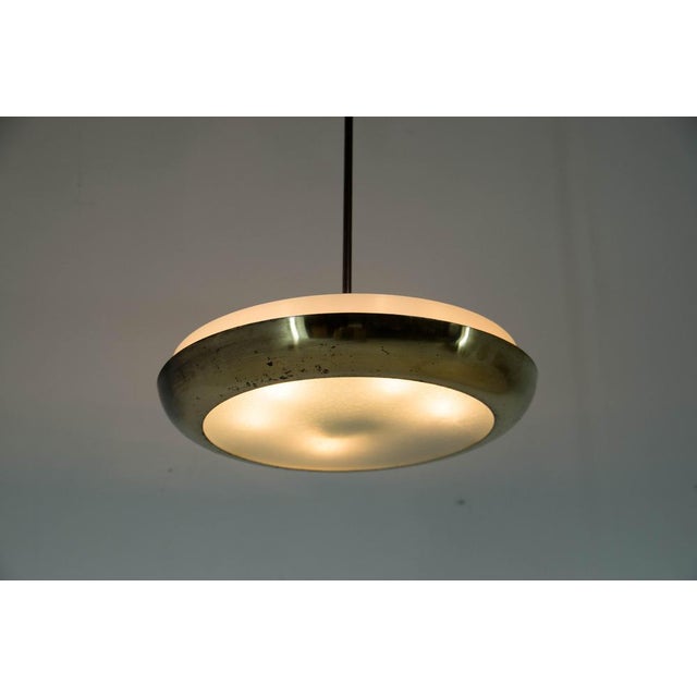 Functionalist UFO Brass Ceiling Light, 1930s For Sale - Image 6 of 9