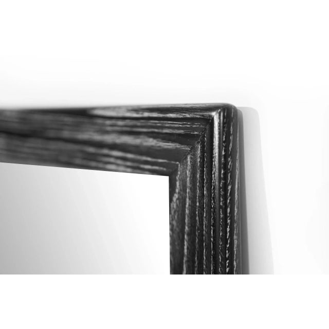 Wood Modernist Limed Oak Rectangular Mirror, Circa 1960s For Sale - Image 7 of 9