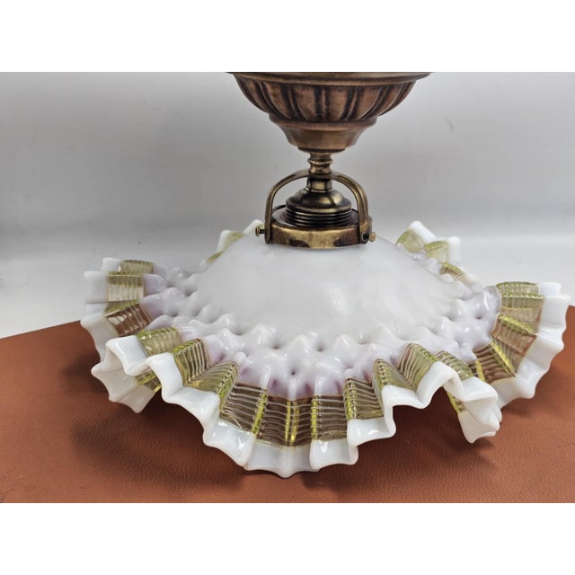 Art Nouveau Brass Ceiling Lamp, 1890s For Sale - Image 3 of 8