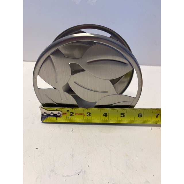 Late 20th Century Late 20th Century Umbra Stainless Steel Leaf Napkin Holder by Dennis Cheng, Modern Minimalist Design For Sale - Image 5 of 7