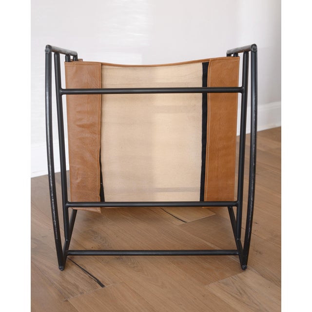 Mid Century Modern Style Metal and Leather Rocking Chair For Sale - Image 13 of 13