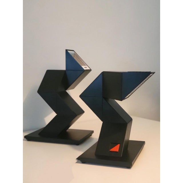 Postmodern Vintage Zig Zag Table Lamps from Massive, Belgium, 1984, Set of 2 For Sale - Image 3 of 12