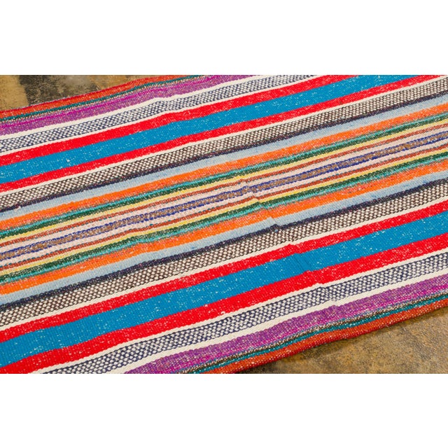 Rug & Kilim Vintage Chaput Kilim Wool Runner With Stripes Design by Rug & Kilim, 1950-1959 For Sale - Image 4 of 7