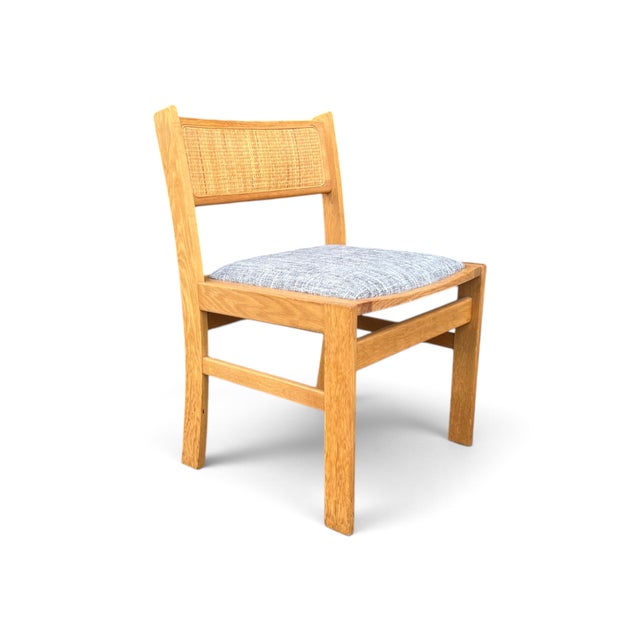 1960s Sorø Stole Danish Modern Teak & Cane Dining Chairs With Gray Upholstery - A Set of Six For Sale In Los Angeles - Image 6 of 14