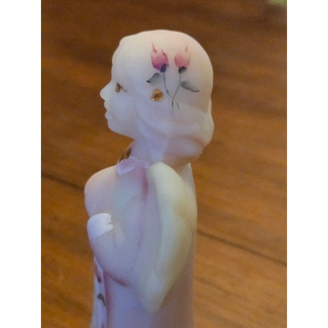 1990s 1990s Fenton Burmese Uranium Glass Angel For Sale - Image 5 of 6