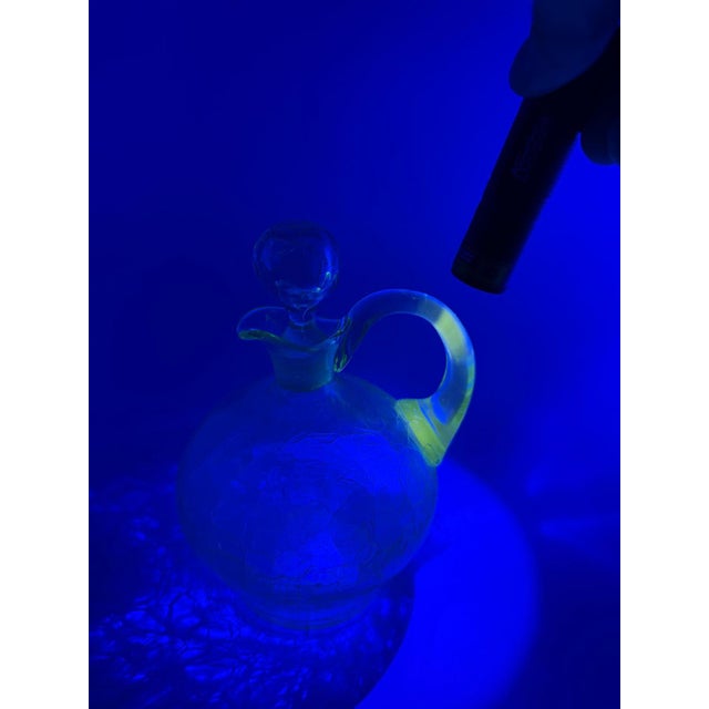 Glass Carafe with Crackle Glass Look For Sale - Image 12 of 16