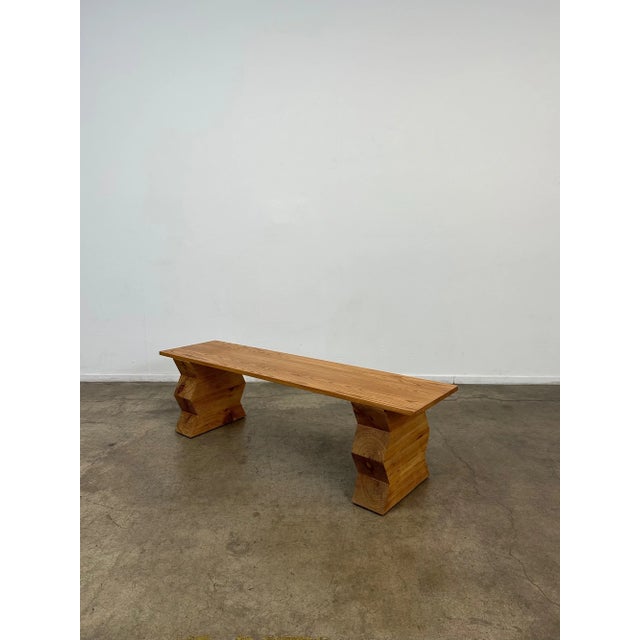 Made “Zigzag” Bench - Light Finish For Sale - Image 16 of 18