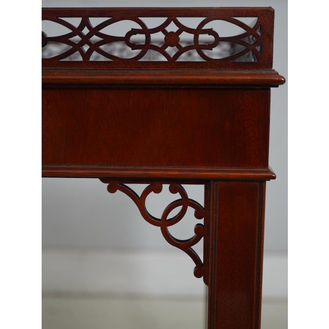 1990s Kindel Chippendale Mahogany Tea Table For Sale - Image 5 of 15
