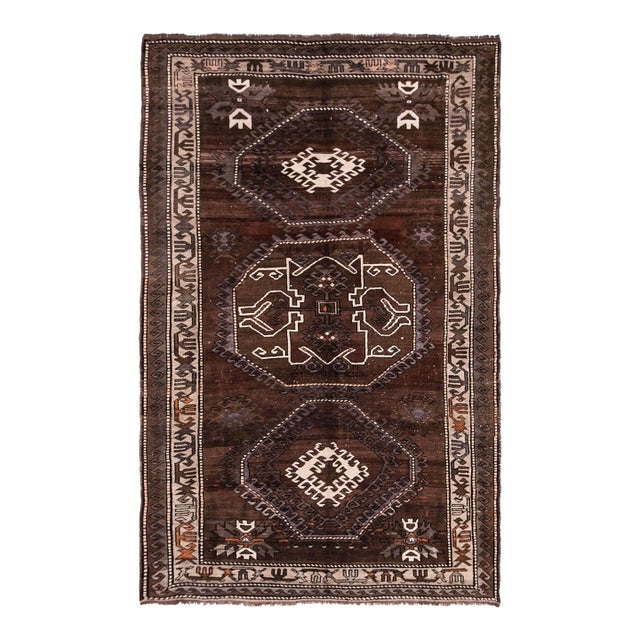 Decorative Vintage Brown Kars Rug - 6`11" X 10`10" For Sale