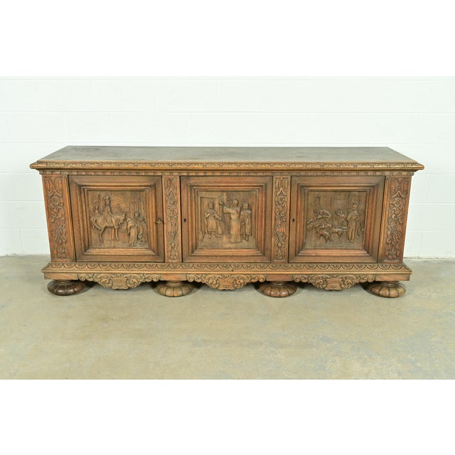 An exceptional antique Renaissance Revival sideboard, credenza, or bar cabinet In the manner of R.J. Horner & Co. Denmark,...