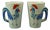 Ceramic Cups with Bas-Relief Roosters from Sicas, Sesto Fiorentino, Italy, 1940s, Set of 2 For Sale